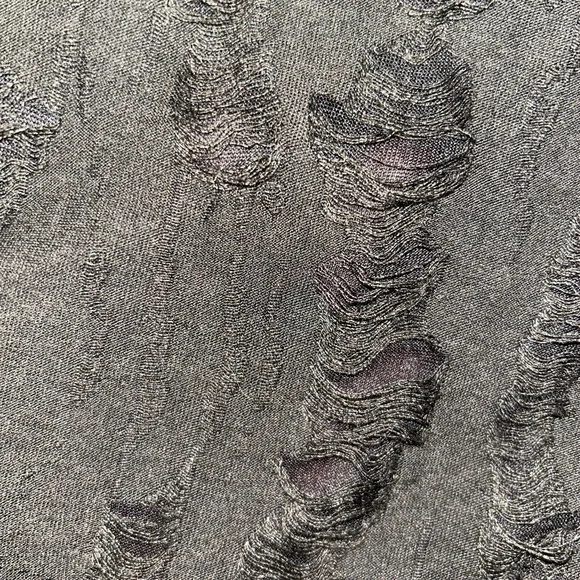 NWOT - Edikted Black Shredded Mini Dress with Plunge Neckline - Picture 11 of 11